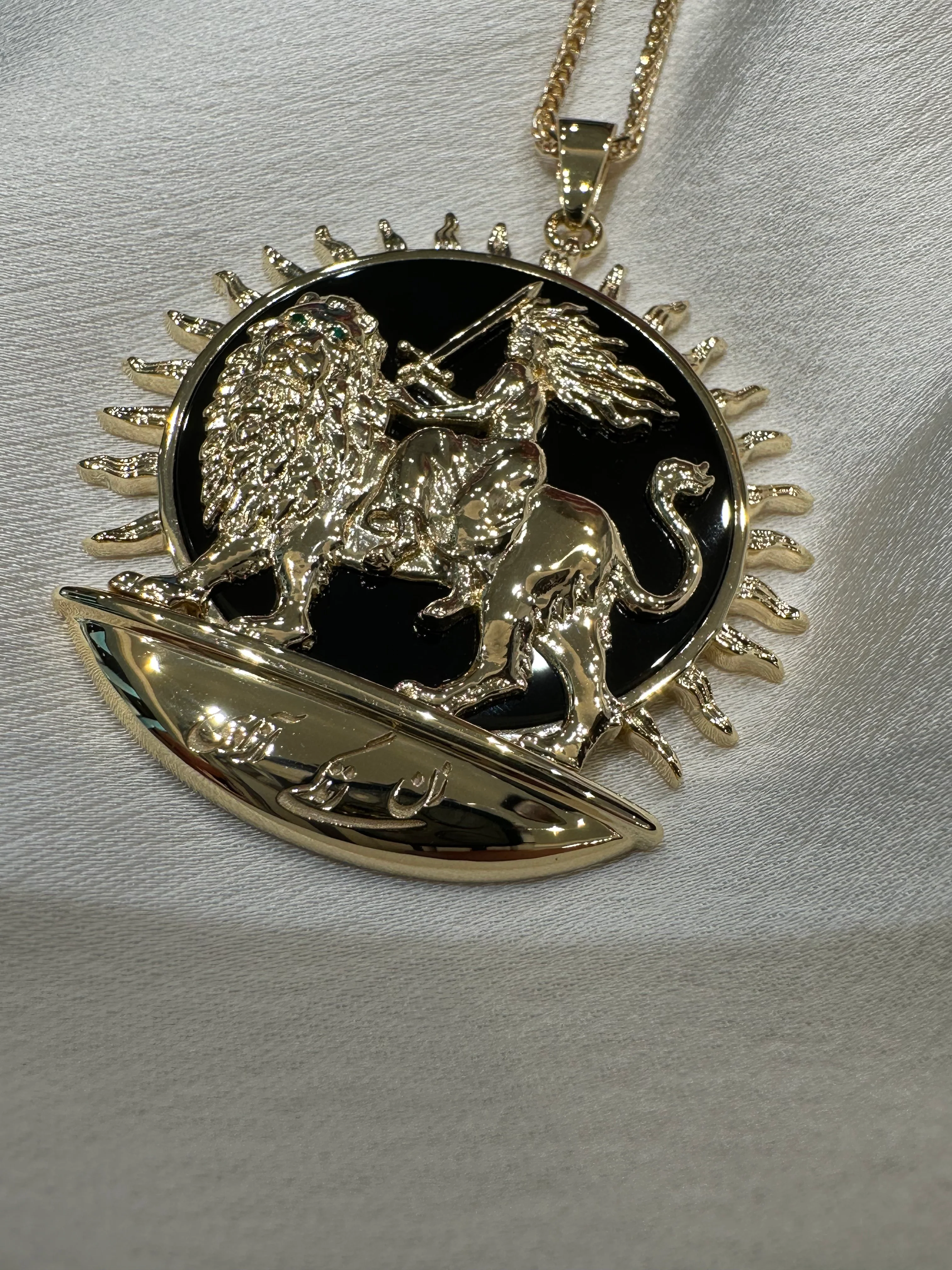 Persian Woman Life Freedom Lion Sun Necklace Chain Necklace - Image 4