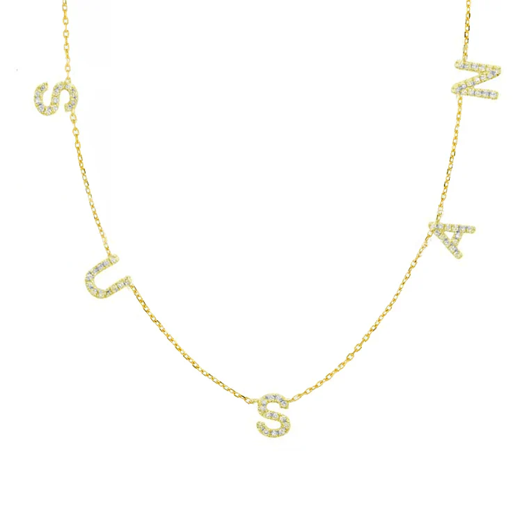Petite Multi Diamond Initial Necklace