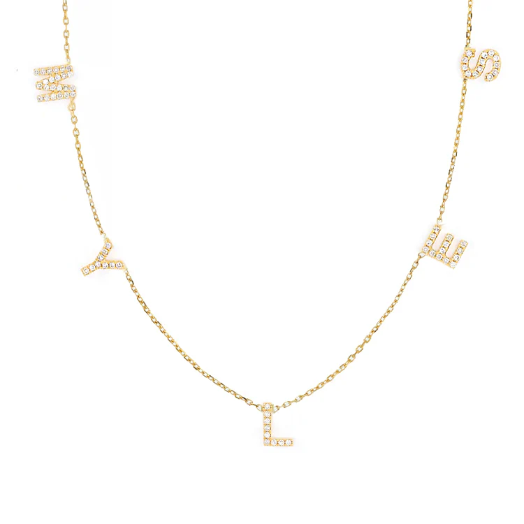 Petite Multi Diamond Initial Necklace - Image 3