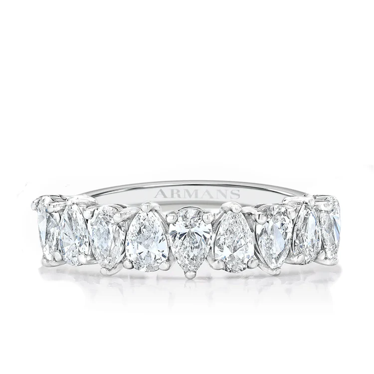 Petite Pear Half Diamond Band