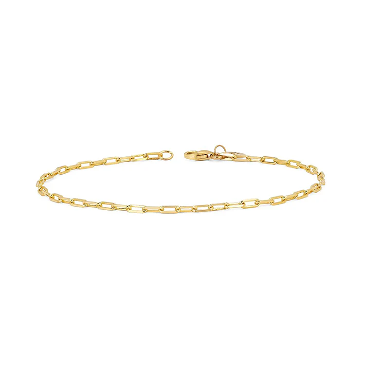 Petite Solid Gold Paper Clip Bracelet
