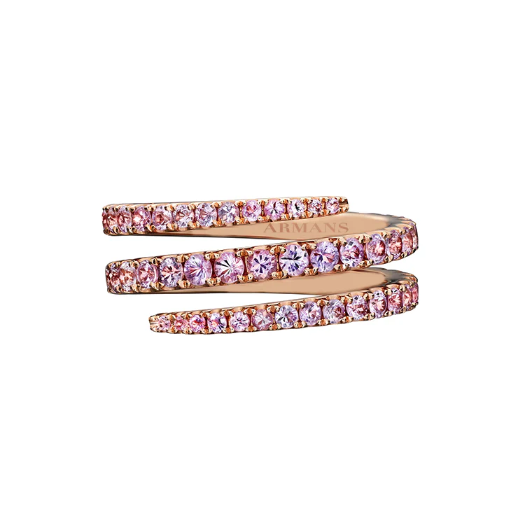 Pink Sapphire Spiral Ring