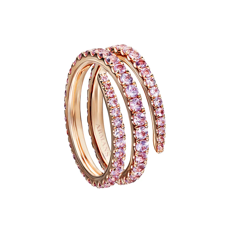 Pink Sapphire Spiral Ring - Image 2