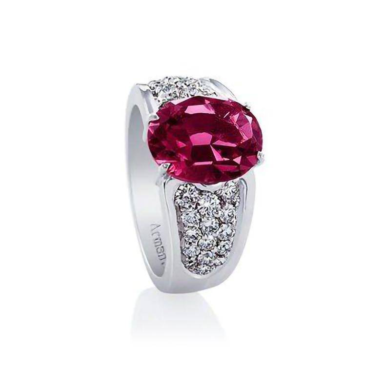 Pink Tourmaline Diamond Ring