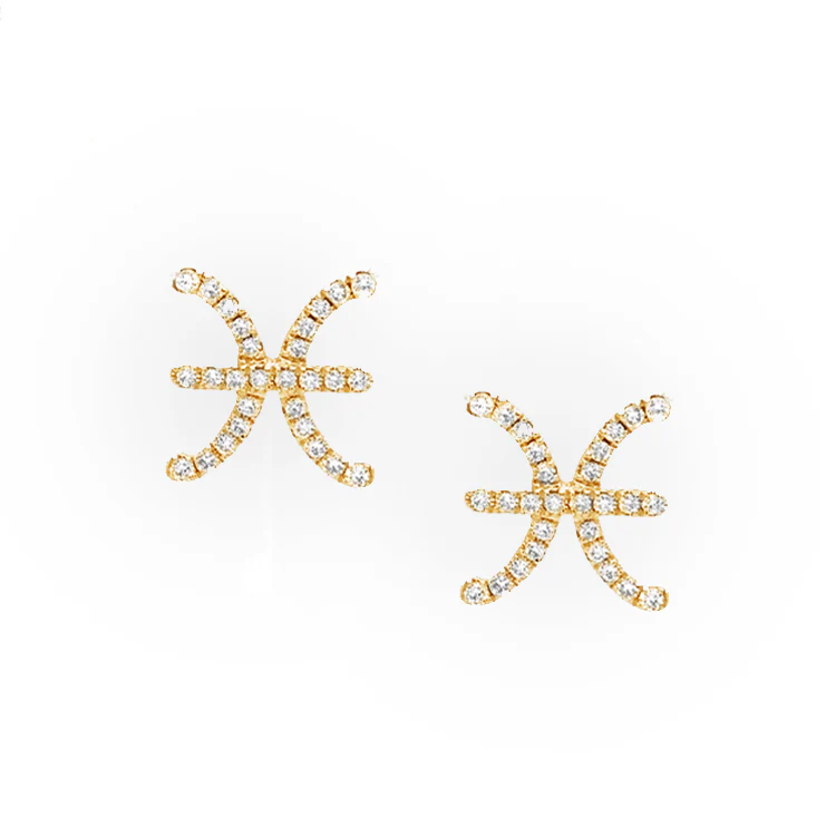 Pisces Diamond Zodiac Studs