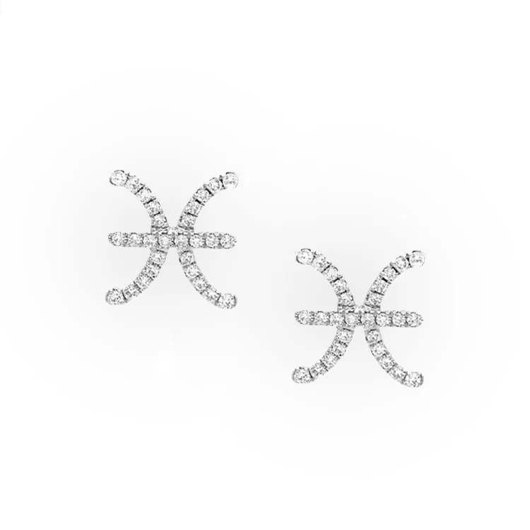 Pisces Diamond Zodiac Studs - Image 2