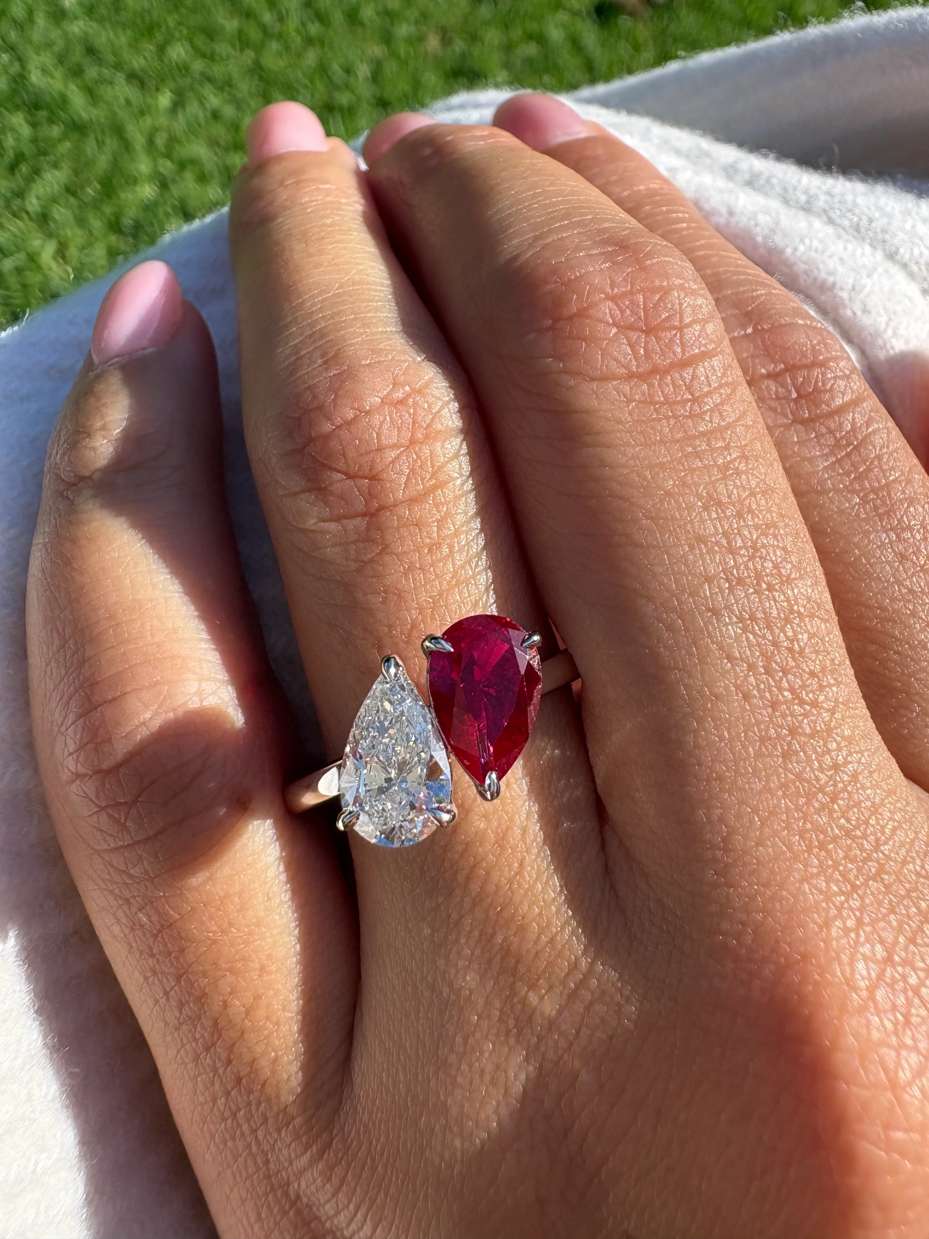Queen of Hearts Two Stone Engagement Ring - Image 2