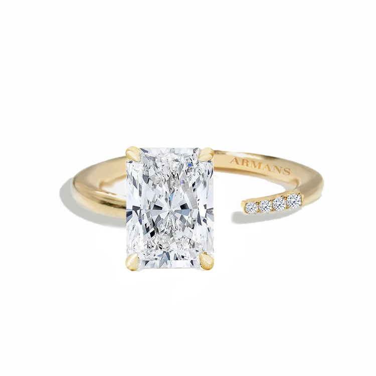 Radiant Lab Grown Diamond Split Engagement Ring