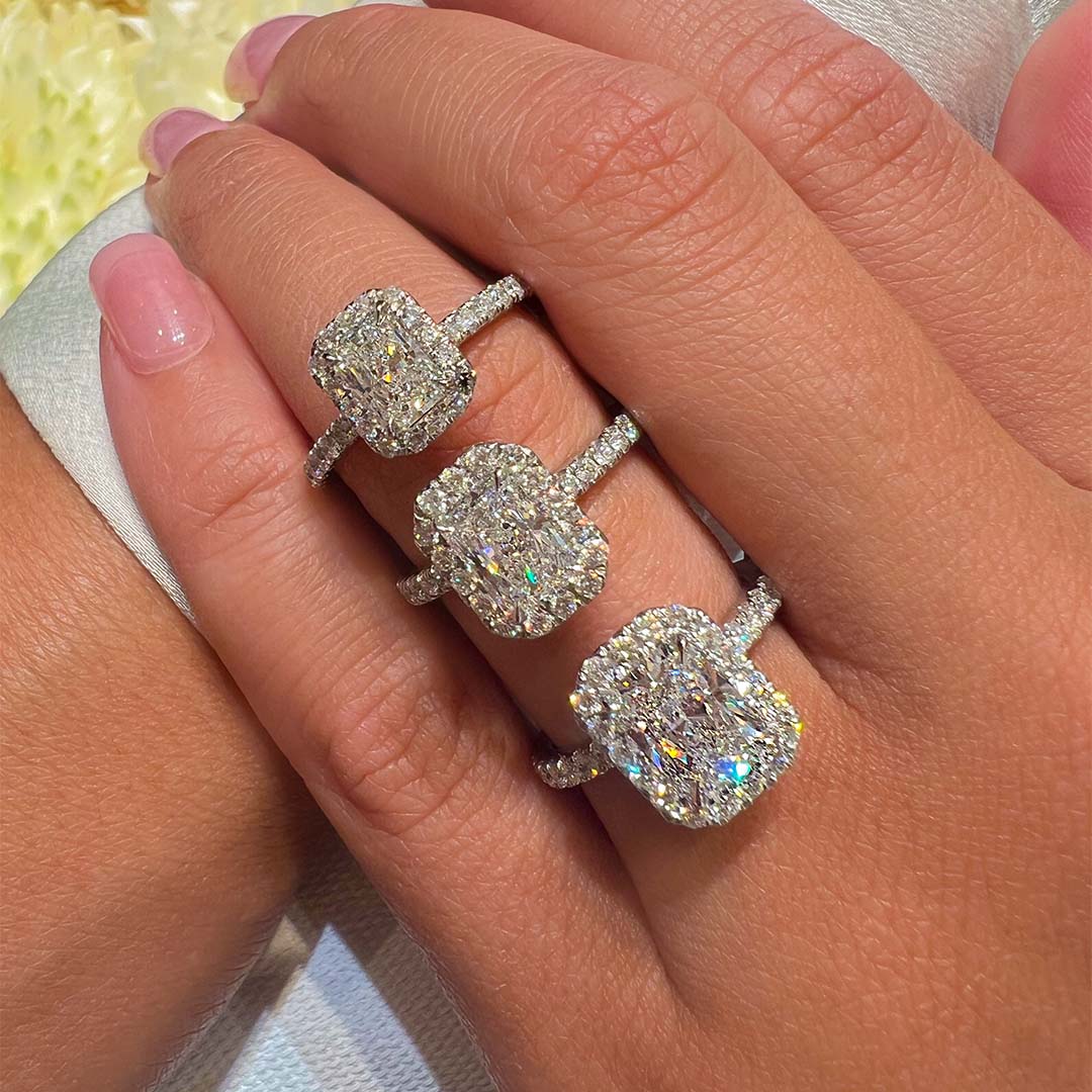 Radiant Seamless Halo Engagement Ring - Image 3