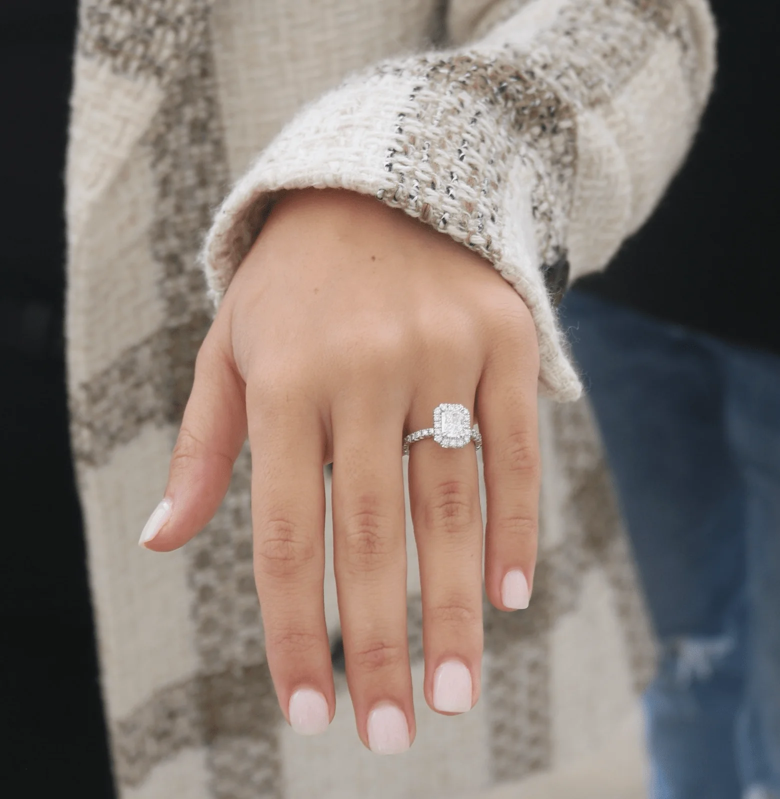 Radiant Seamless Halo Lab Grown Engagement Ring - Image 4