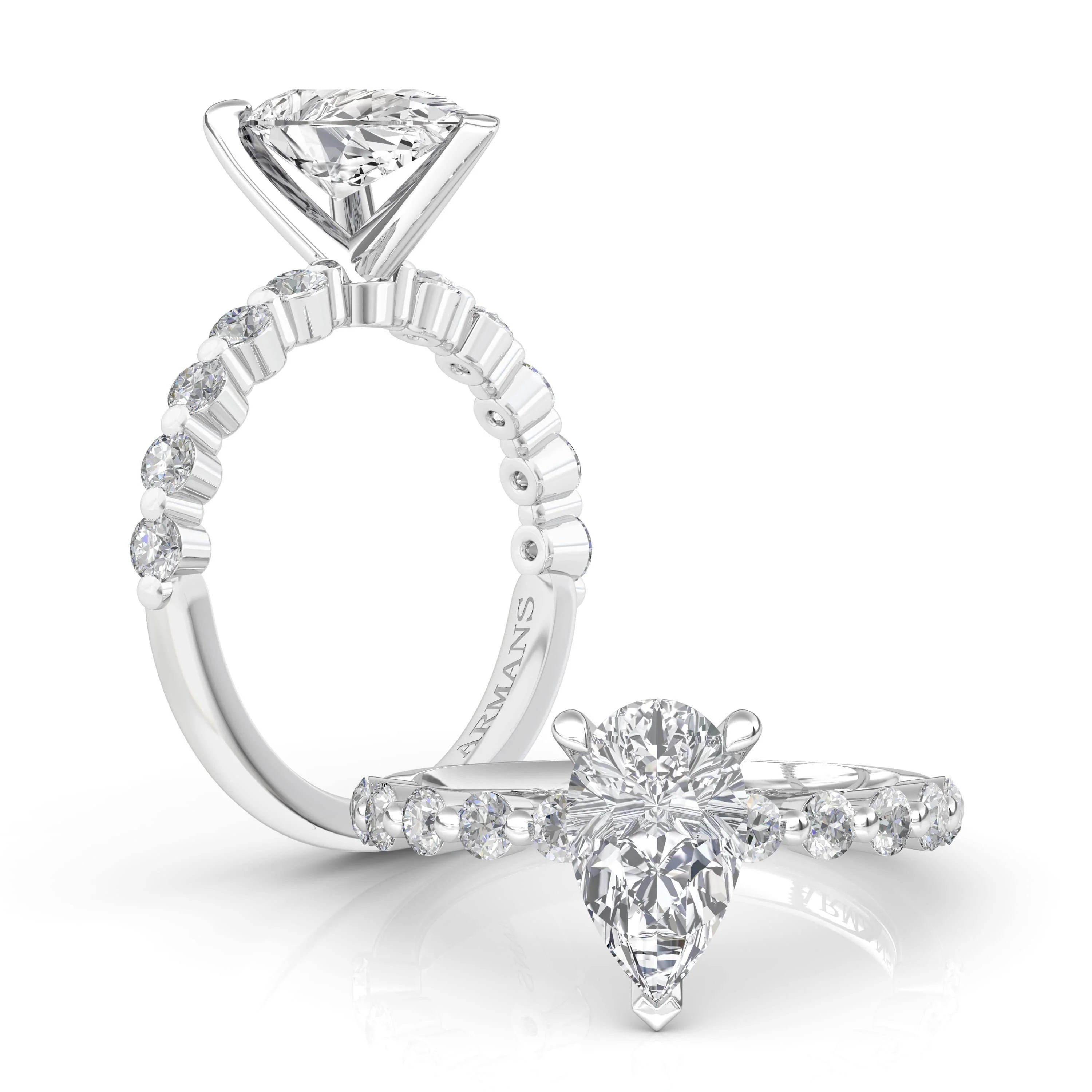 Rain Drop Lab Grown Engagement Ring