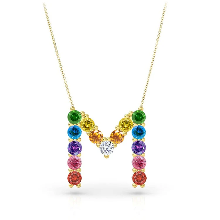 Rainbow Initial Pendant