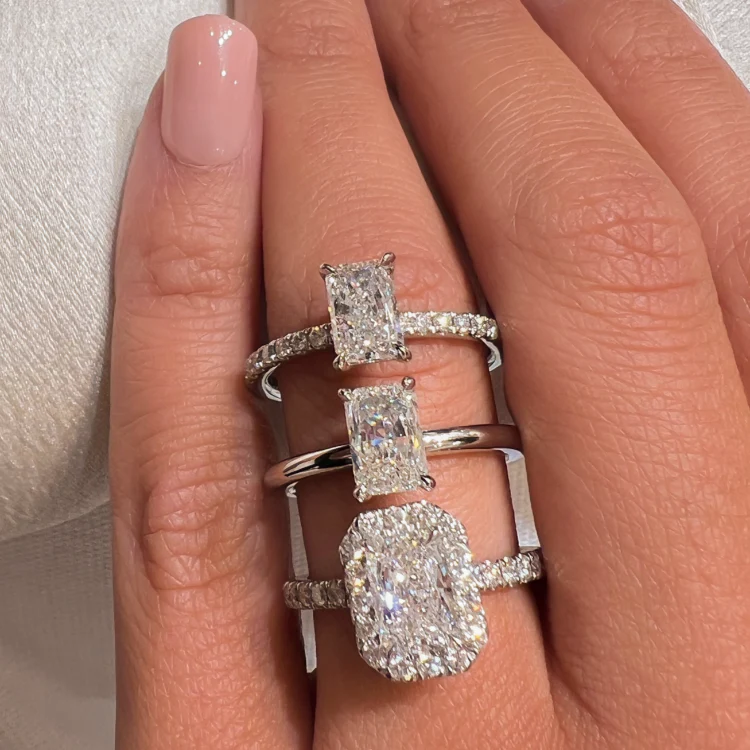 Ravishing Radiant Lab Grown Engagement Ring - Image 5