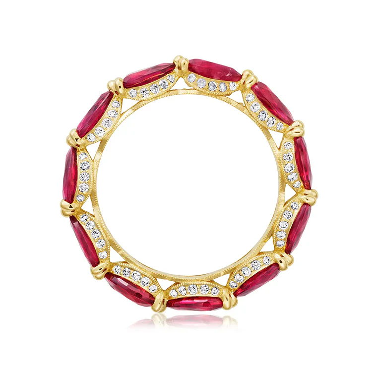 Red Ruby and Diamond Eternity Band - Image 3