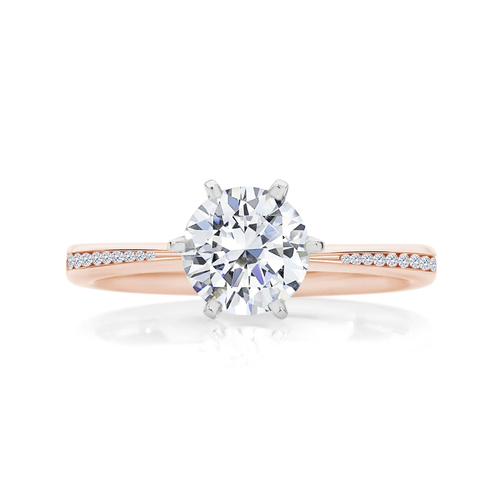 Round Allure Engagement Ring with Diamond Band - Image 3