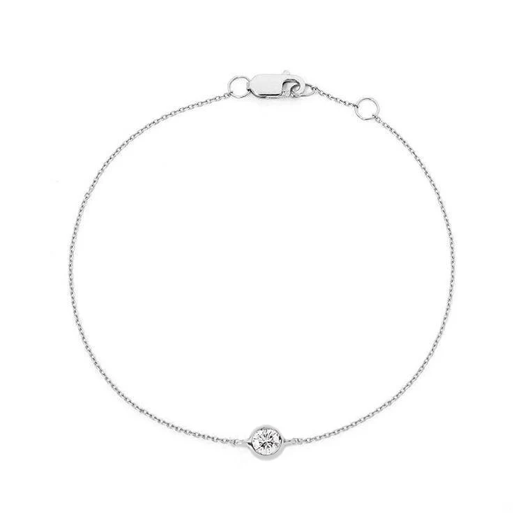 Round Bezel Set Diamond Bracelet - Image 2