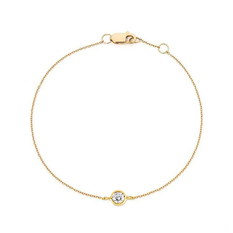Round Bezel Set Diamond Bracelet - Image 3