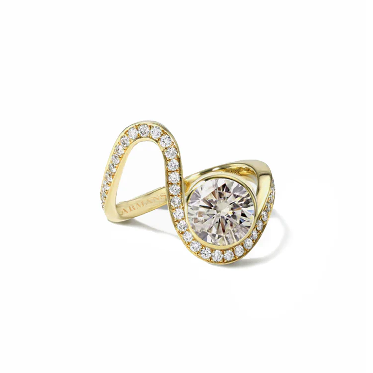 Round Diamond Loop Ring - Image 2
