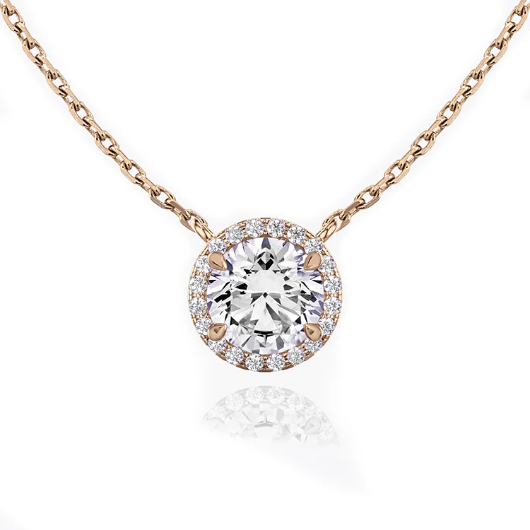 Round Halo Diamond Pendant - Image 3