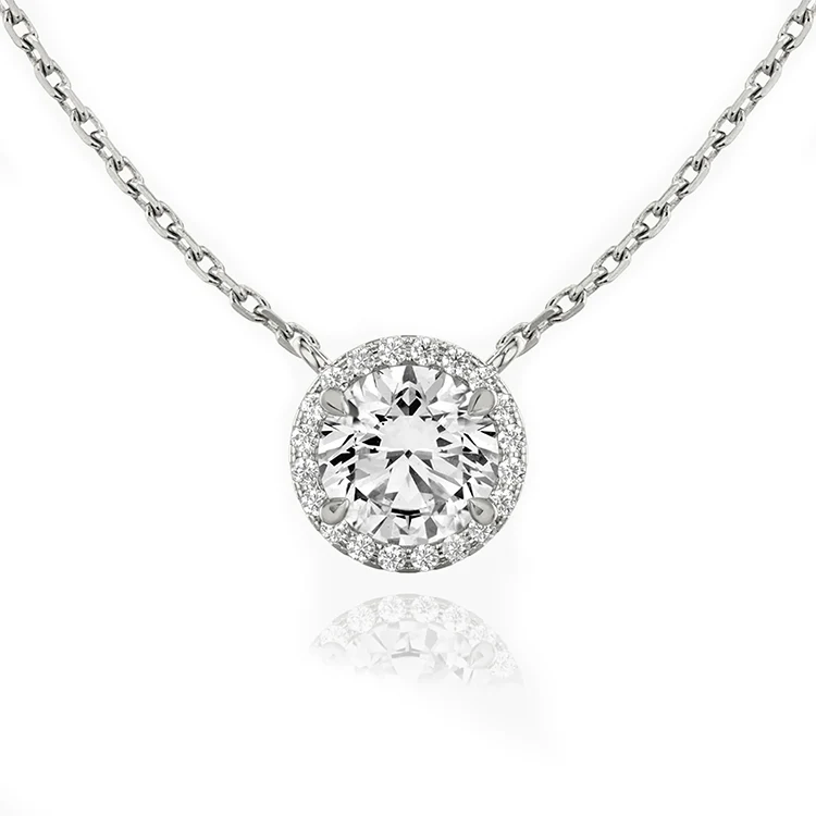 Round Halo Diamond Pendant - Image 4