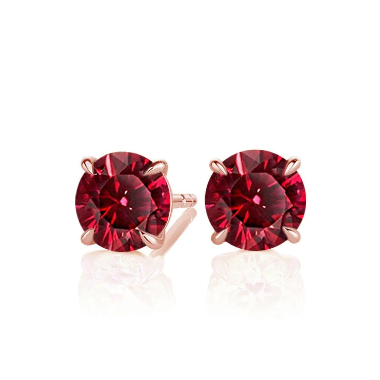 Round Ruby Studs - Image 5
