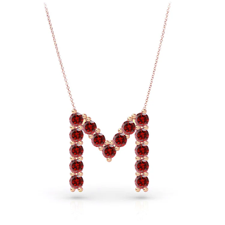 Ruby Initial Pendant