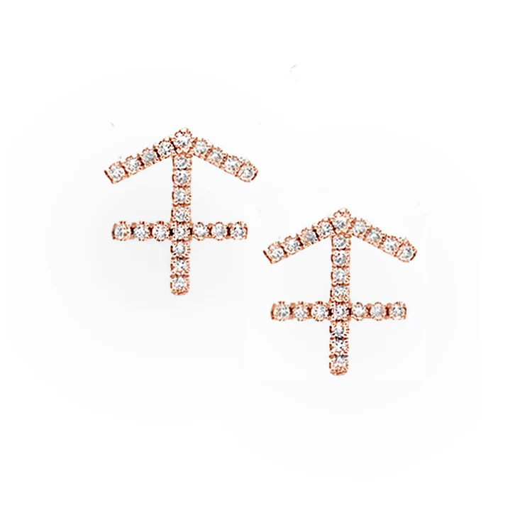 Sagittarius Diamond Zodiac Studs - Image 3