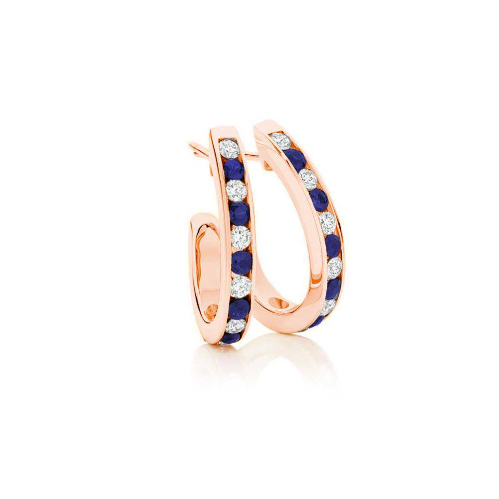 Sapphire Diamond Hoops - Image 3