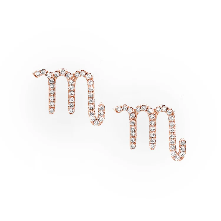 Scorpio Diamond Zodiac Studs - Image 2