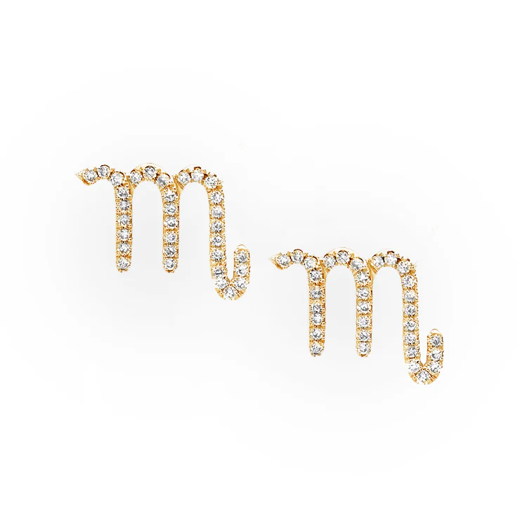 Scorpio Diamond Zodiac Studs - Image 3