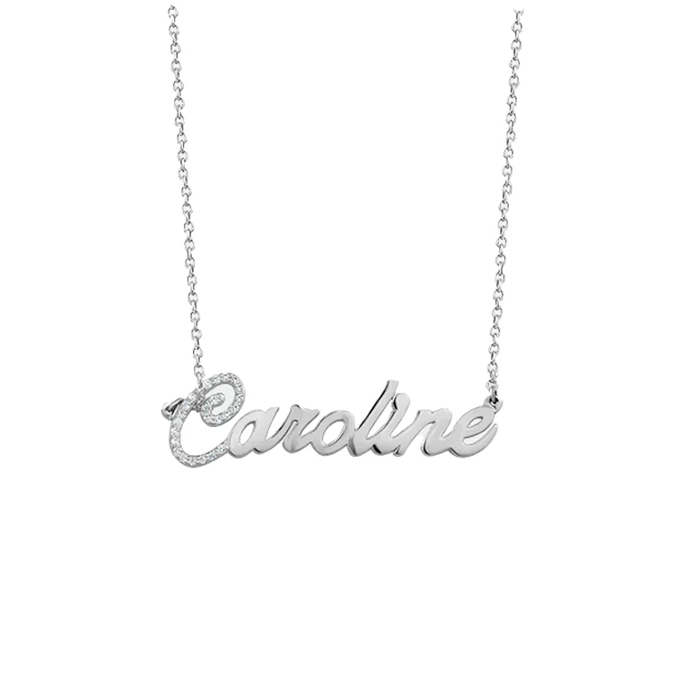 Script Name Necklace with Diamond Accent - Image 3