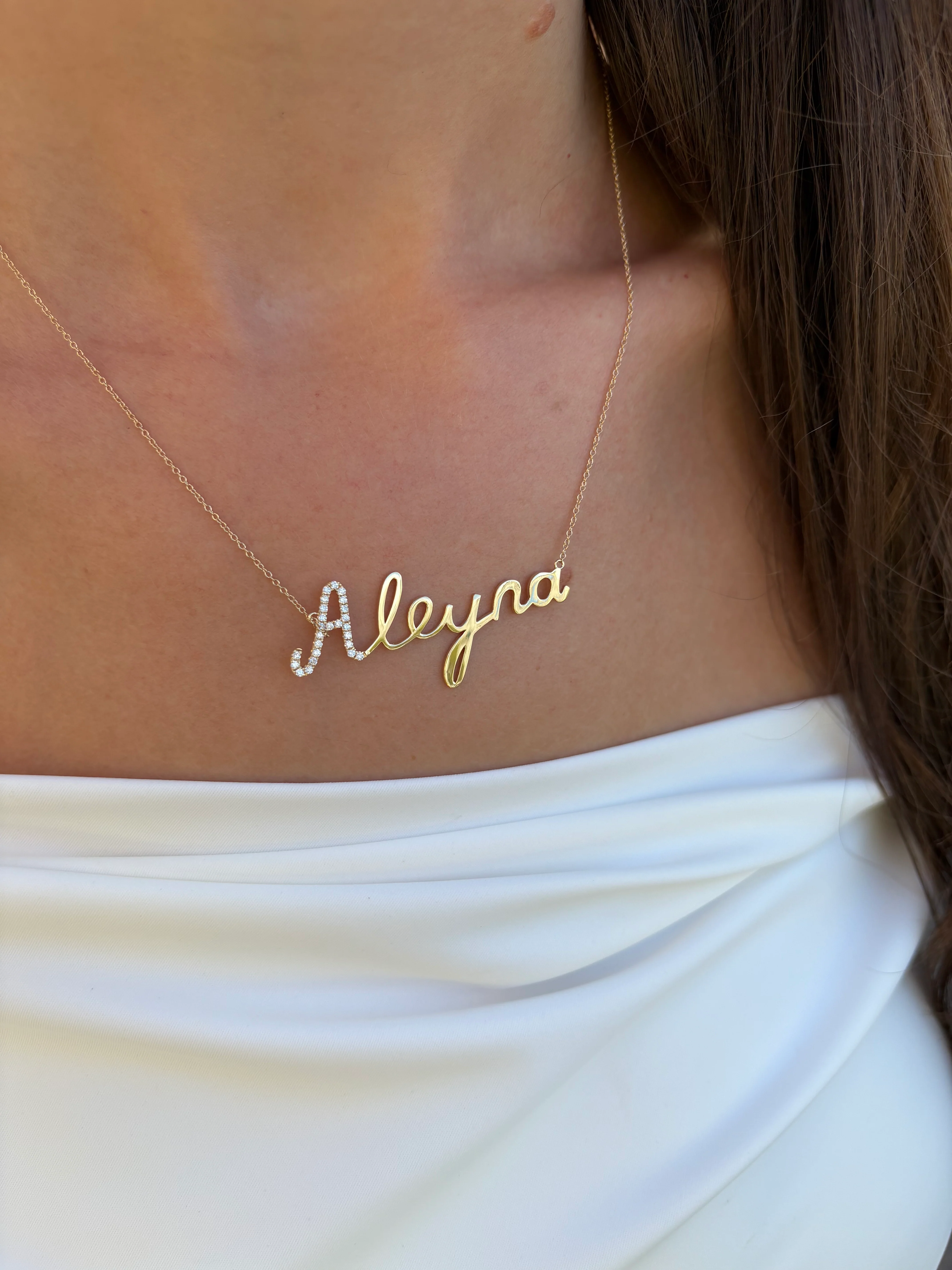 Script Name Necklace with Diamond Accent - Image 4