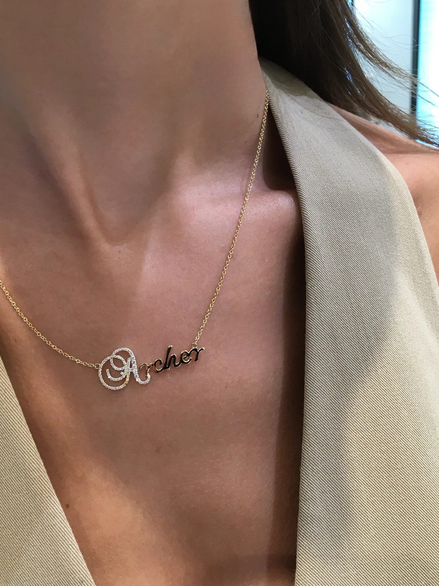Script Name Necklace with Diamond Accent - Image 5
