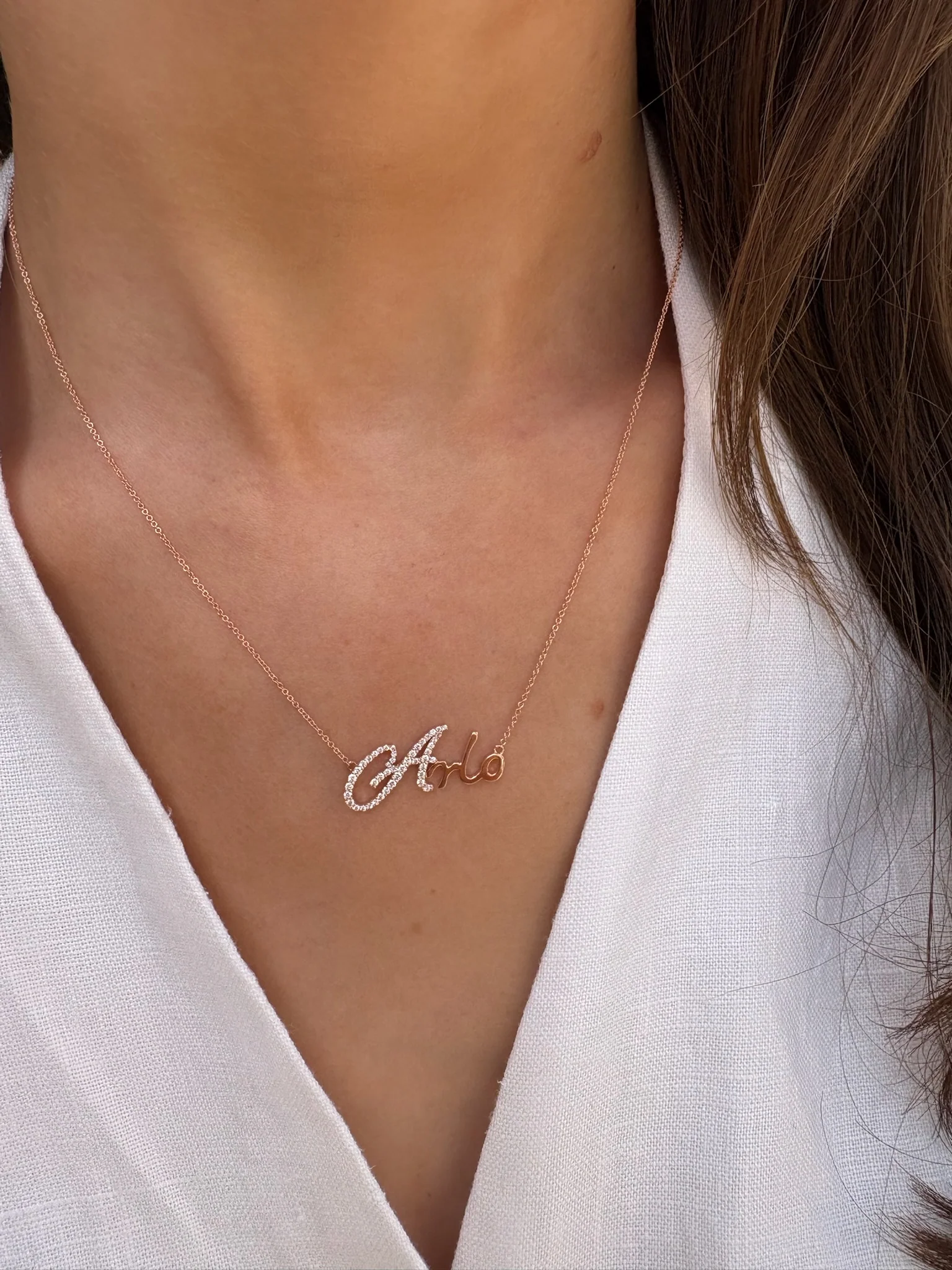 Script Name Necklace with Diamond Accent - Image 6