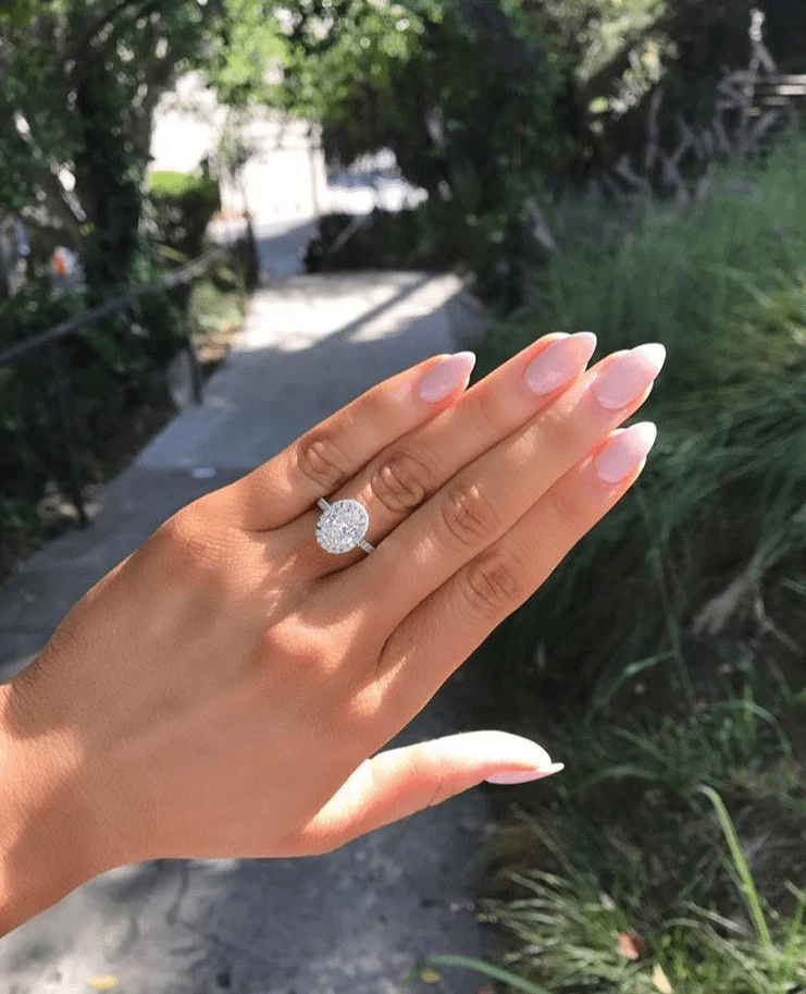 Seamless Oval Halo Engagement Ring - Image 2