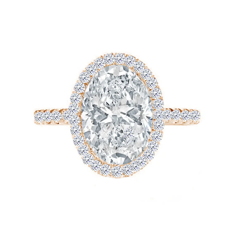 Seamless Oval Halo Engagement Ring - Image 7