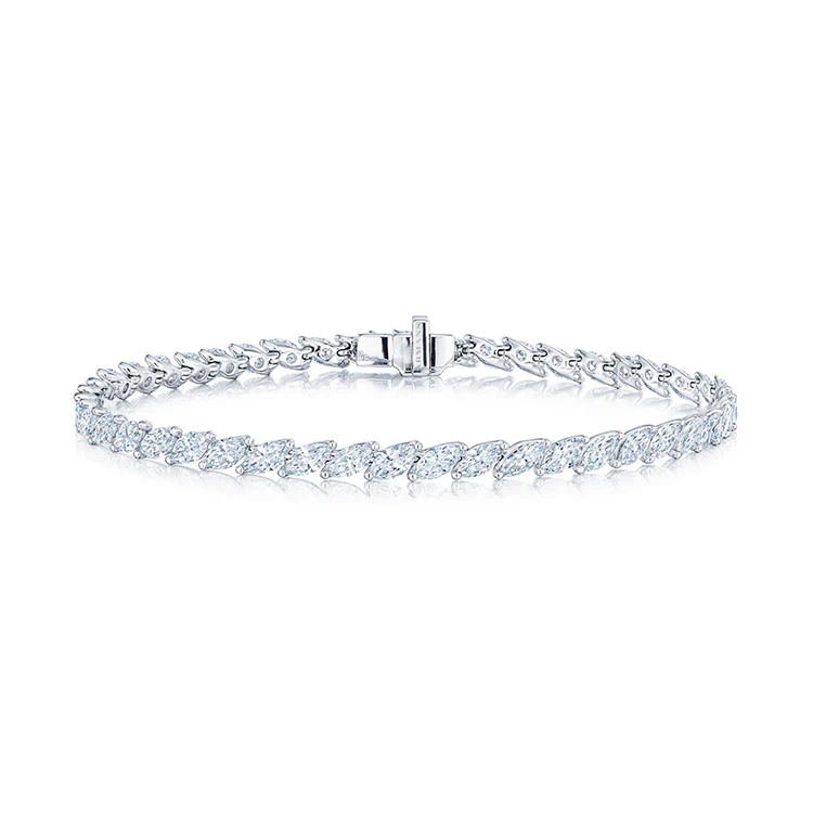 Slanted Marquise Diamond Tennis Bracelet