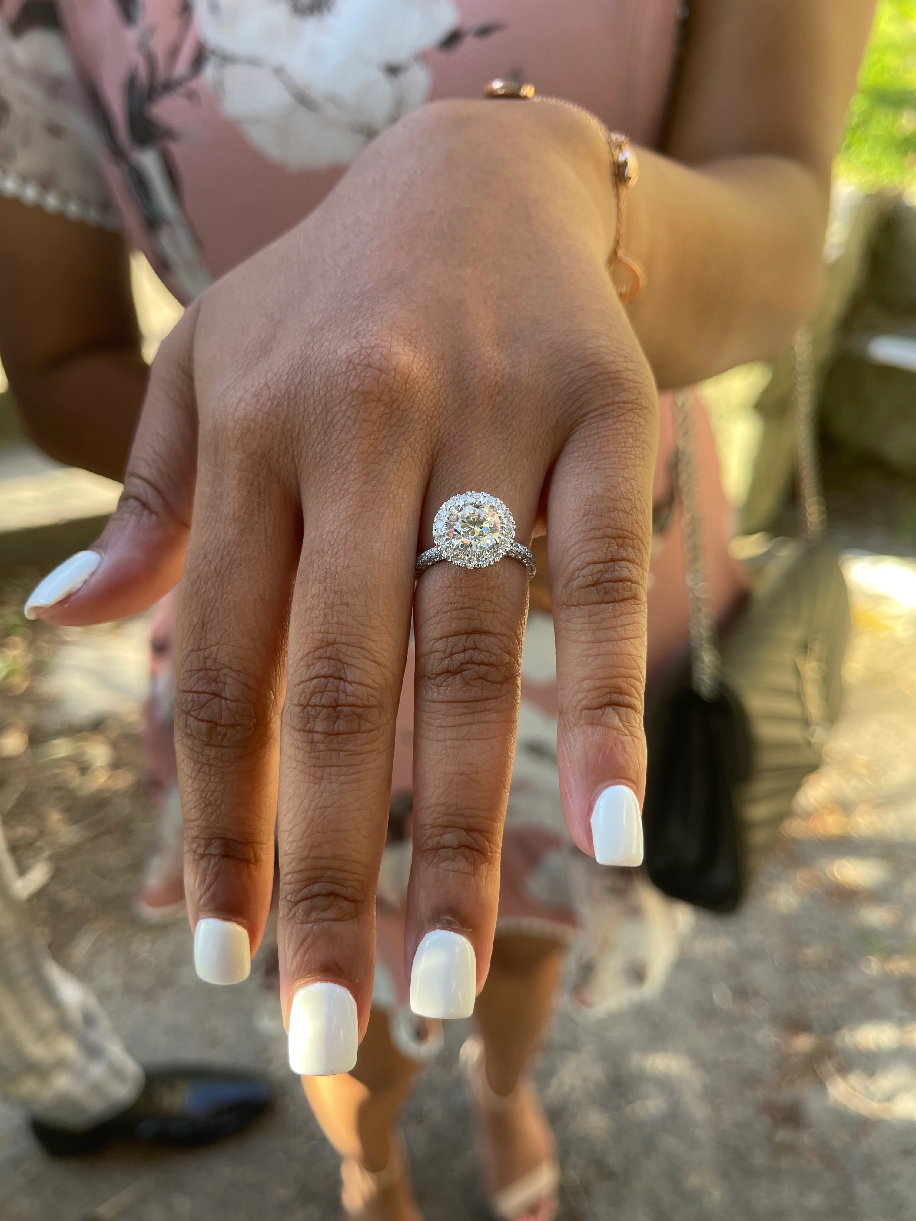 Snowball Halo Engagement Ring - Image 2