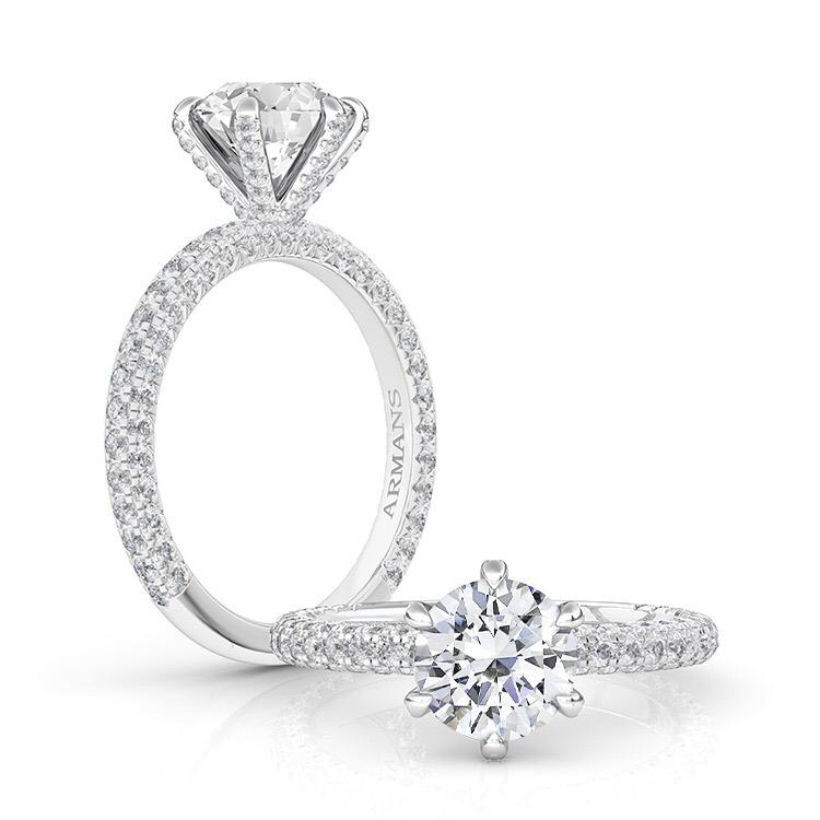 Snowfall Round Engagement Ring