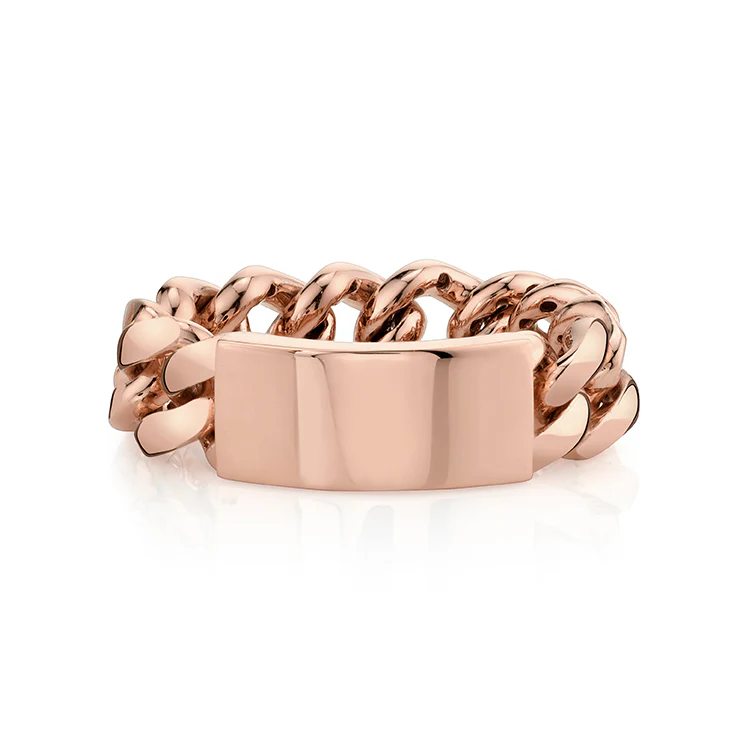 Solid Gold Custom Chain Link Ring - Image 2