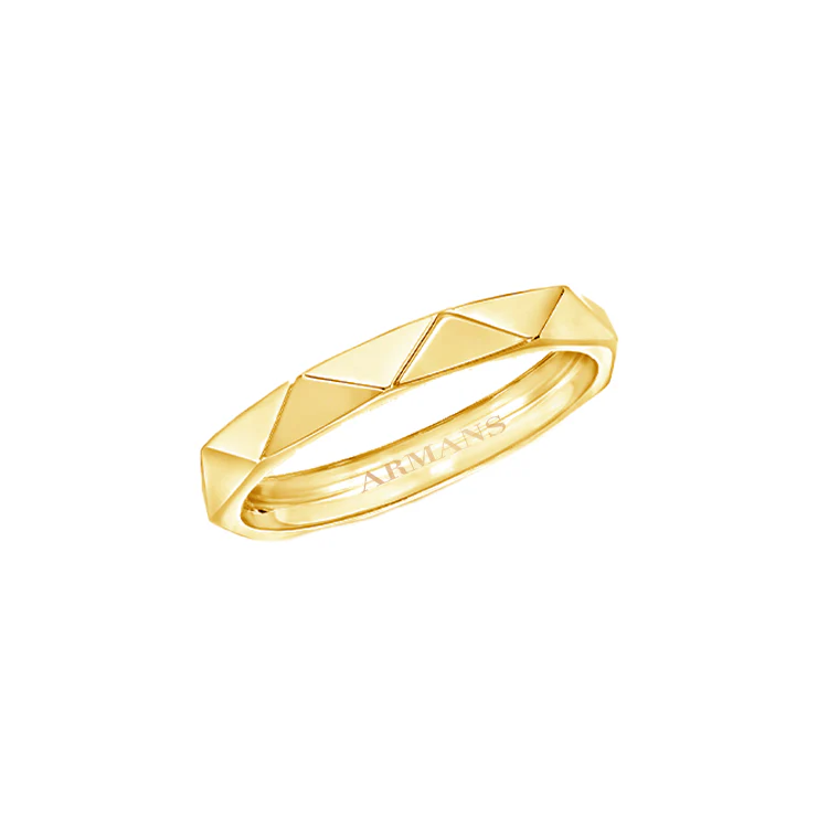 Solid Gold Geometric Ring