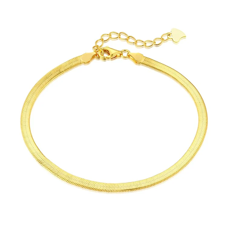 Solid Gold Herringbone Bracelet
