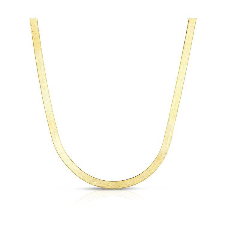 Solid Gold Herringbone Necklace