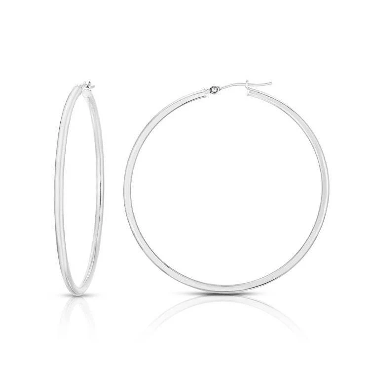 Solid Gold Hoop Earrings - Image 3