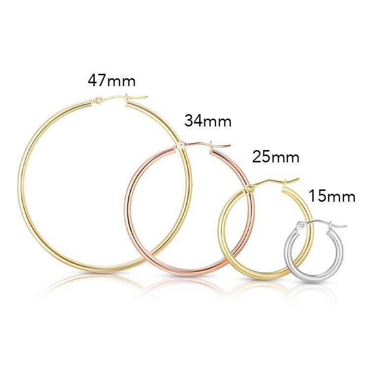 Solid Gold Hoop Earrings - Image 5