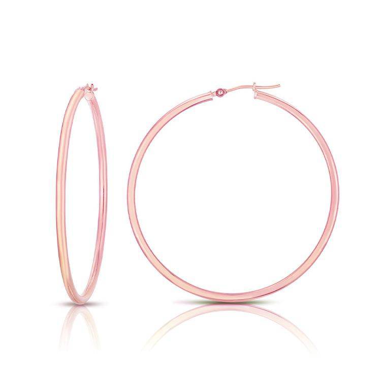 Solid Gold Hoop Earrings - Image 6