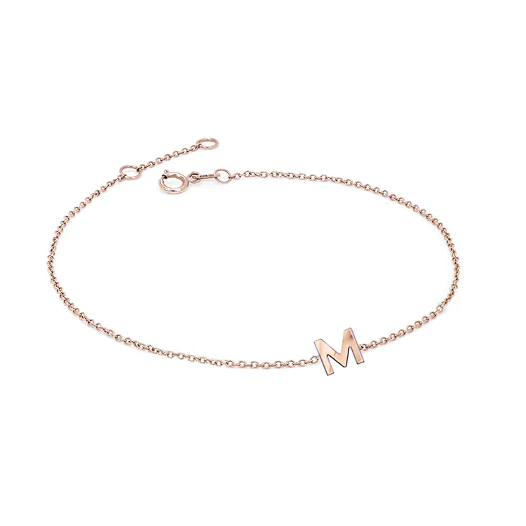Solid Gold Initial Bracelet - Image 2