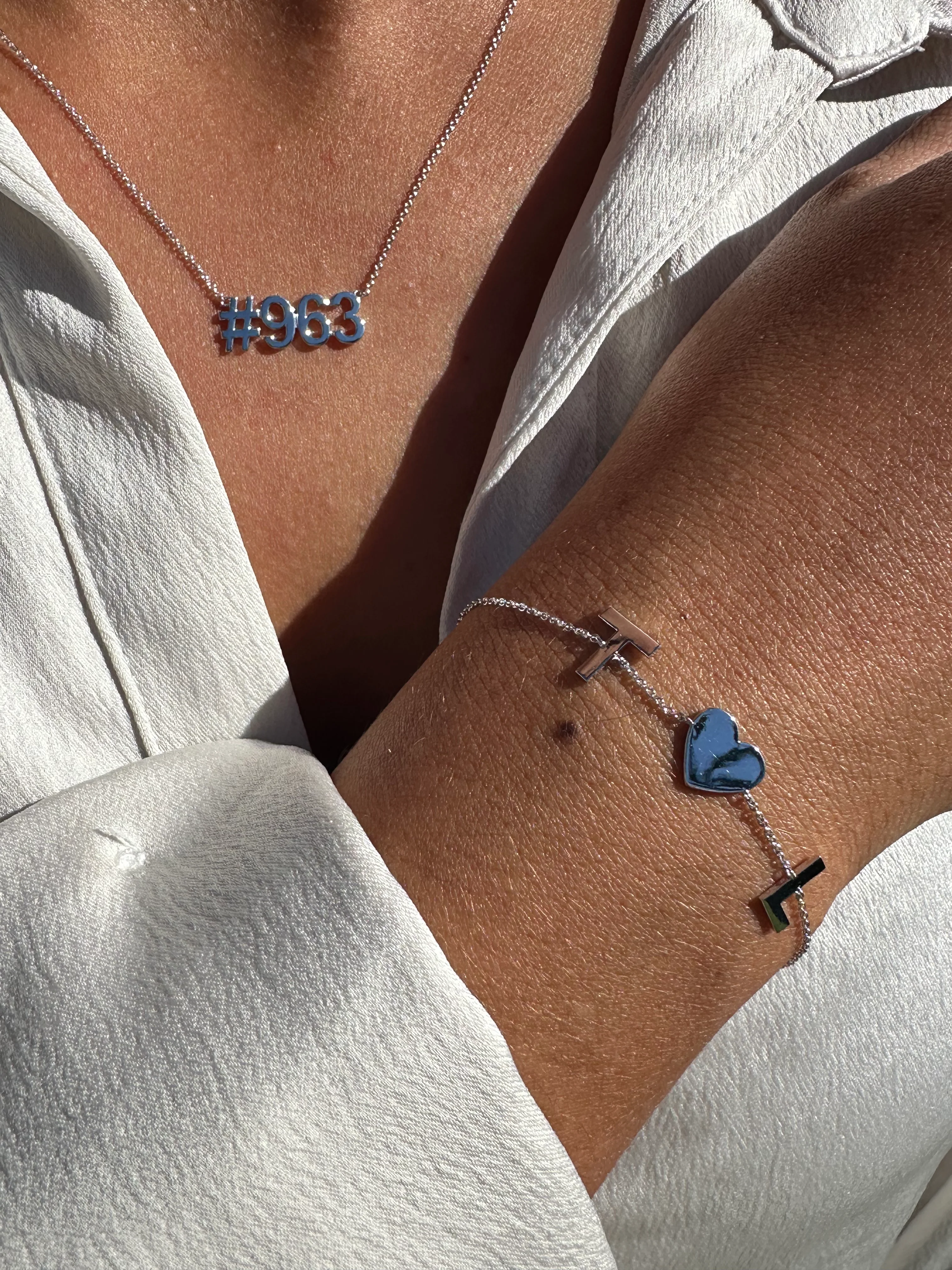 Solid Gold Initial Heart Bracelet - Image 8