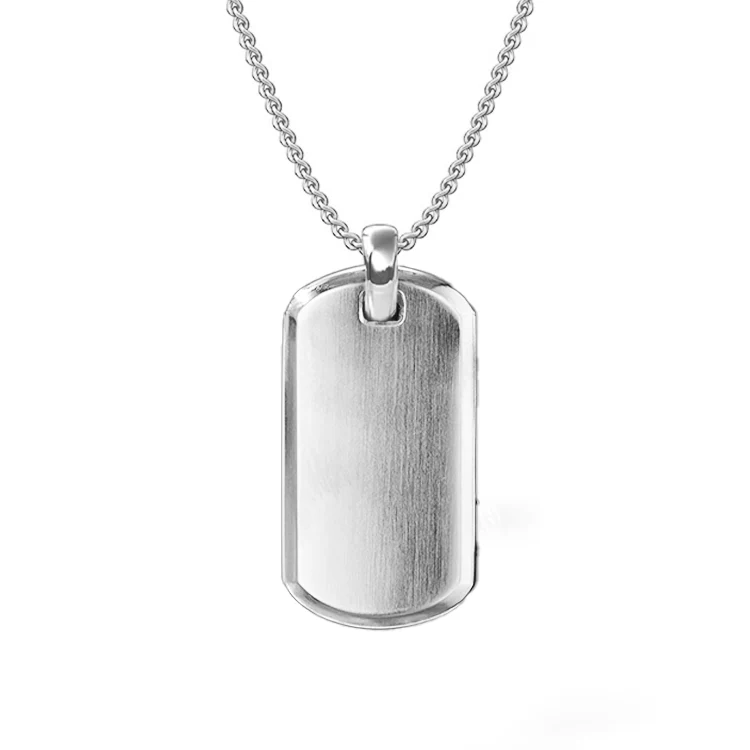 Solid Gold Men's Dog Tag Necklace