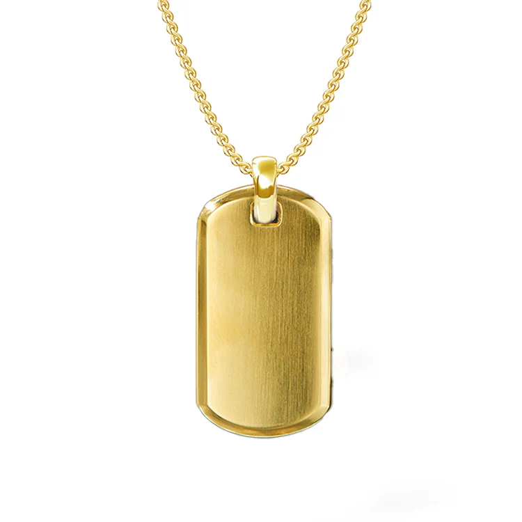 Solid Gold Men's Dog Tag Necklace - Image 2